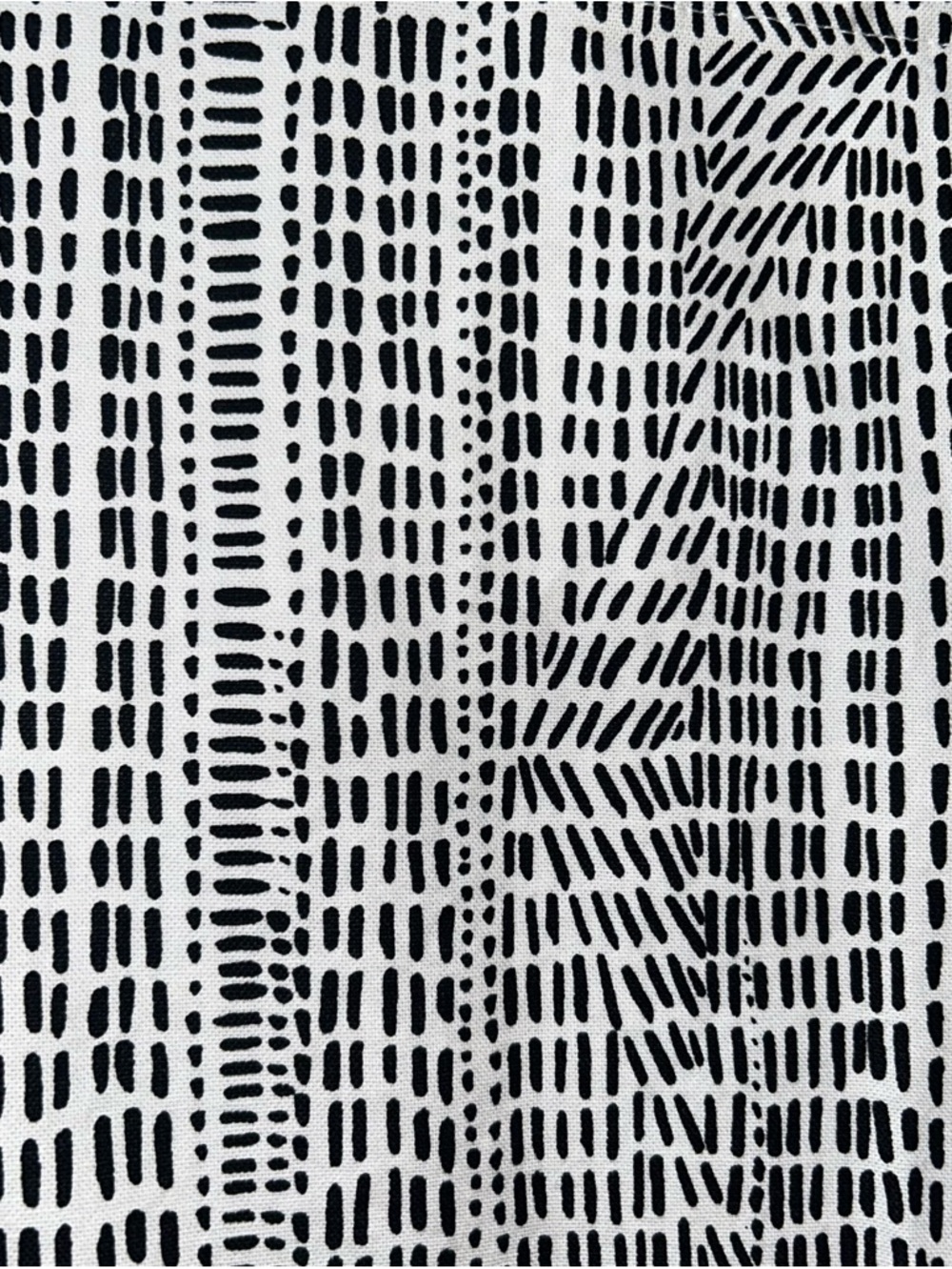 West Elm Cotton White& Black Canvas Bomu Curtain Panels 48”x84”Set Of Two NWOT
